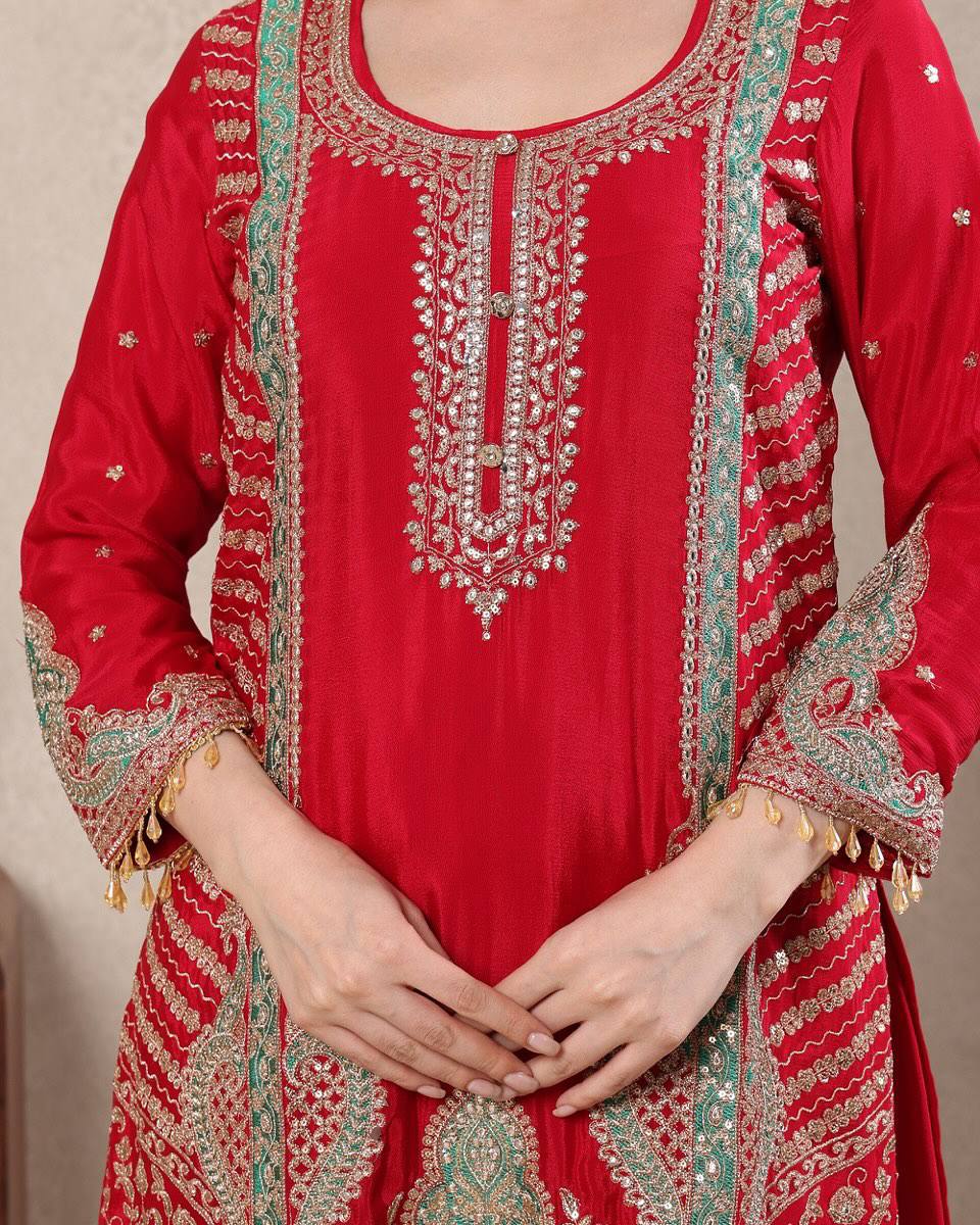 The Sovereign Crimson Sharara Set